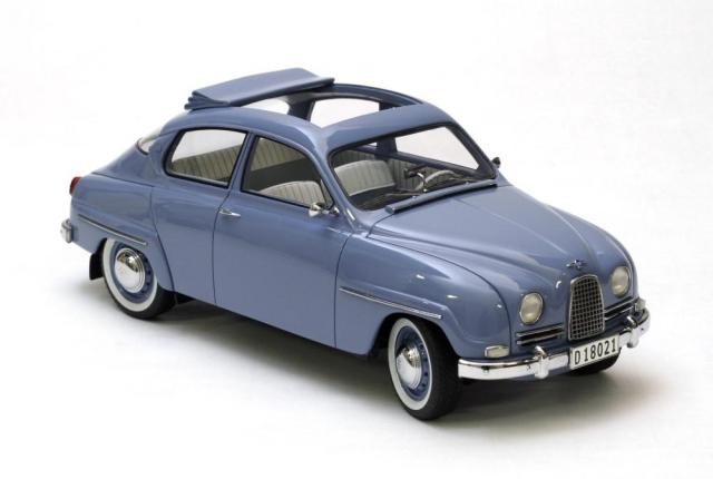 SAAB 96 1963 découvrable bleue 18éme Fabrication Néo